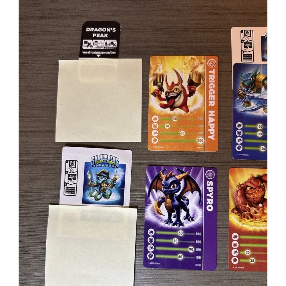 Skylanders 10 Trading Card, 5 Sticker, & 1 Character Code Lot